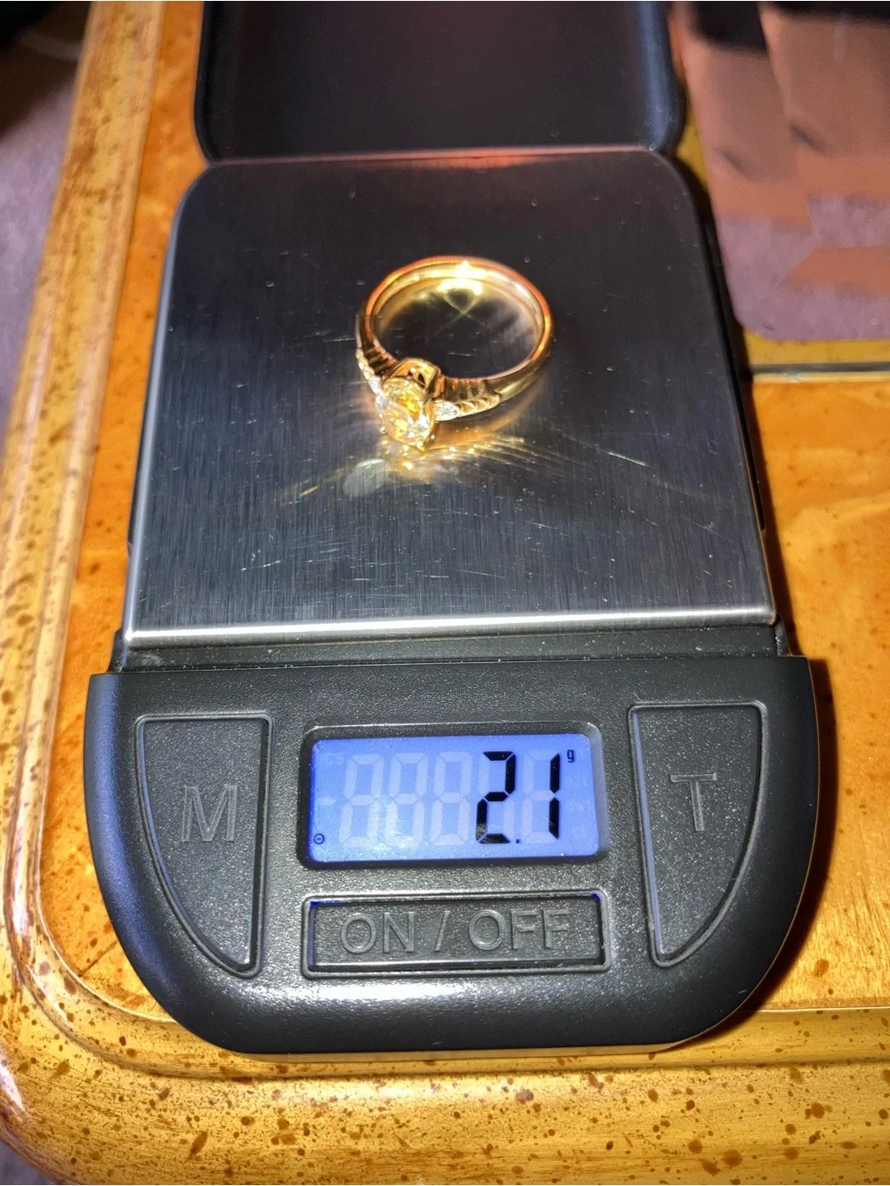 Golden Apatite Lab Grown Diamond Ring Size 7